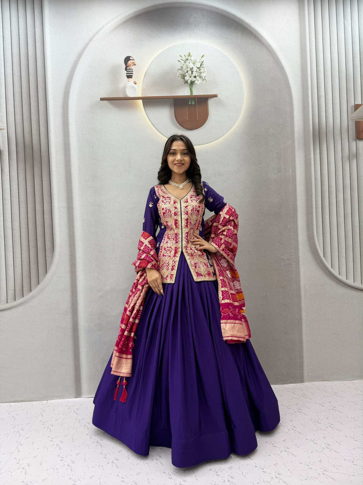 Chinon Silk Lehenga