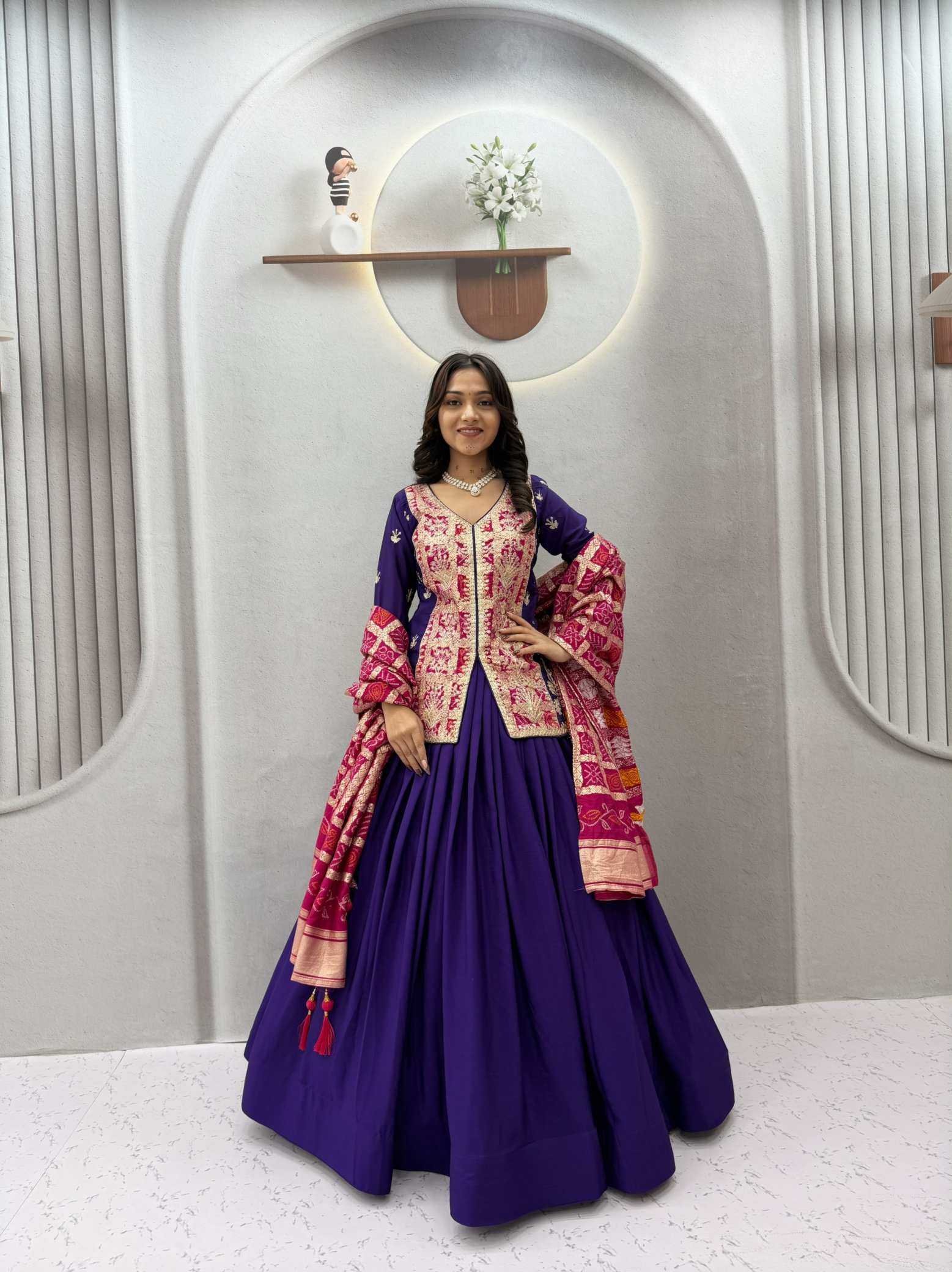 Chinon Silk Lehenga