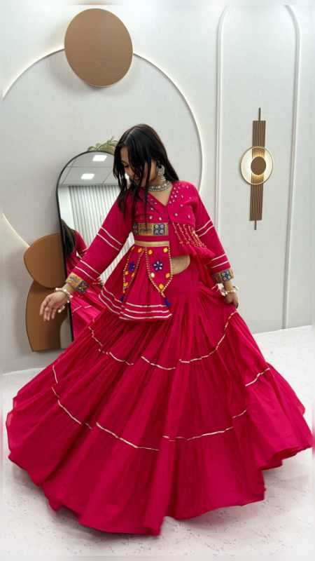 Pure Cotton Fancy Lehenga in Black