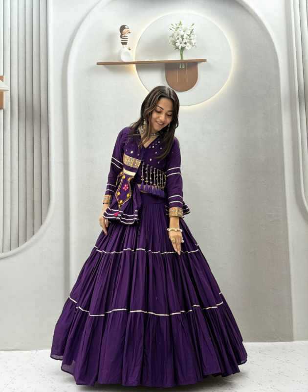 Pure Cotton Fancy Lehenga in Black