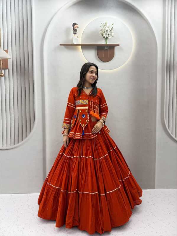 Pure Cotton Fancy Lehenga in Black