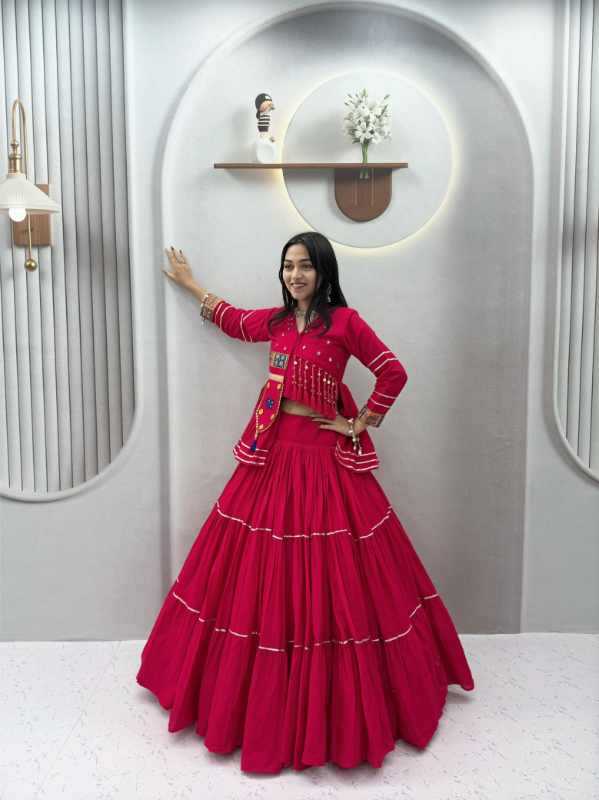 Pure Cotton Fancy Lehenga in Black