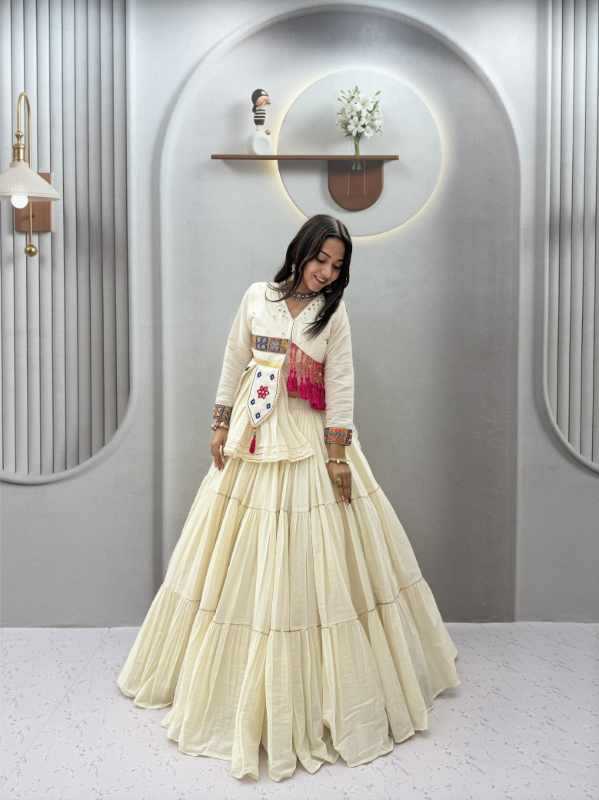 Pure Cotton Fancy Lehenga in Black