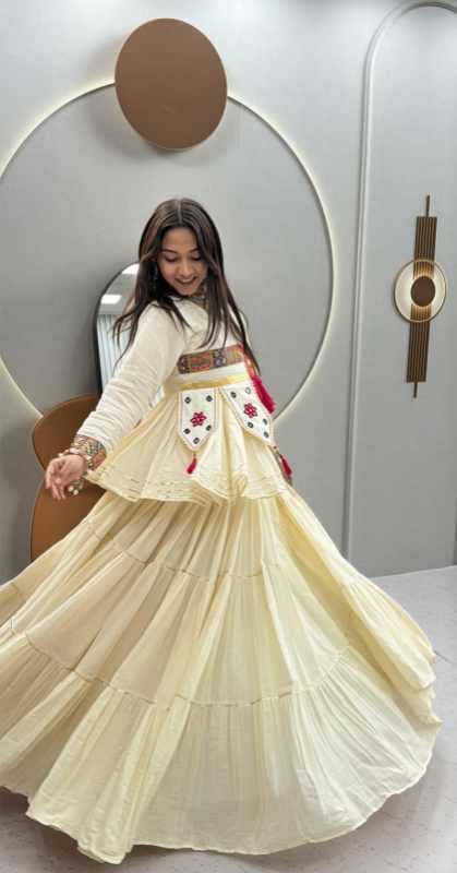 Pure Cotton Fancy Lehenga in Black