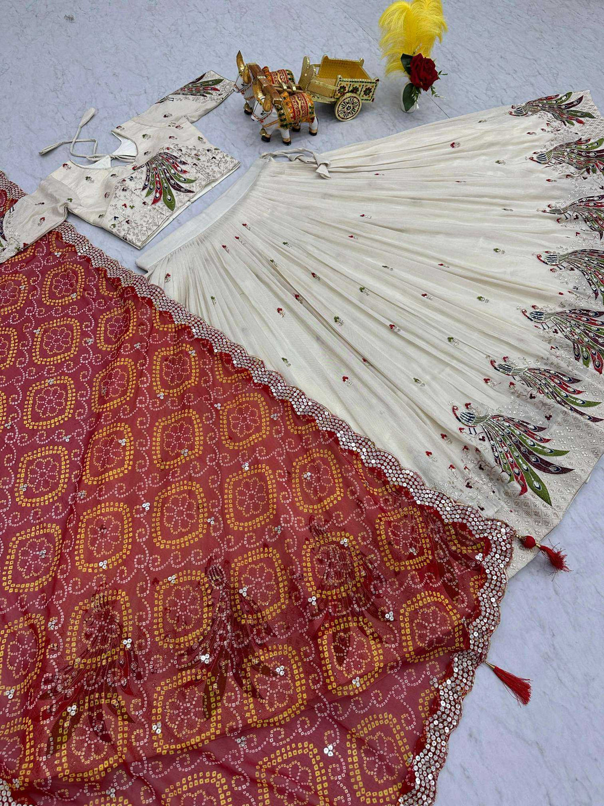 Tissue Silk Lehenga in Purple