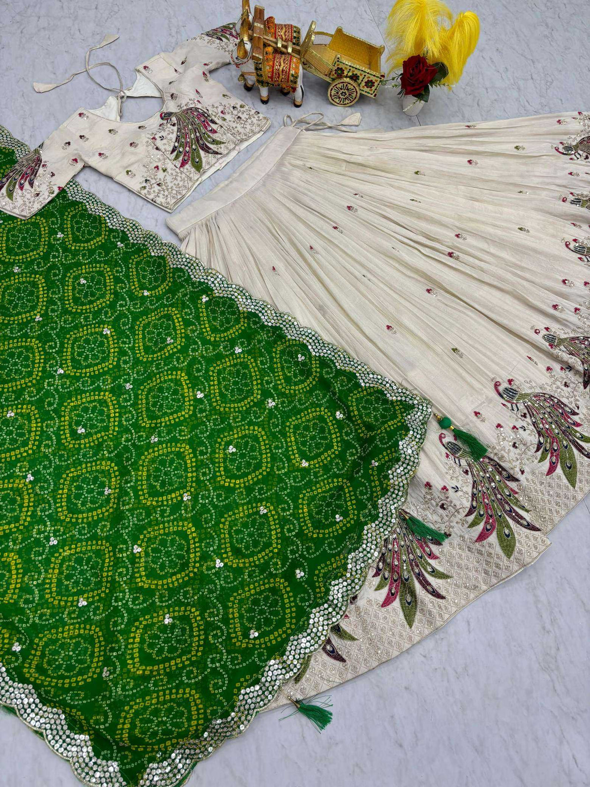 Tissue Silk Lehenga in Purple