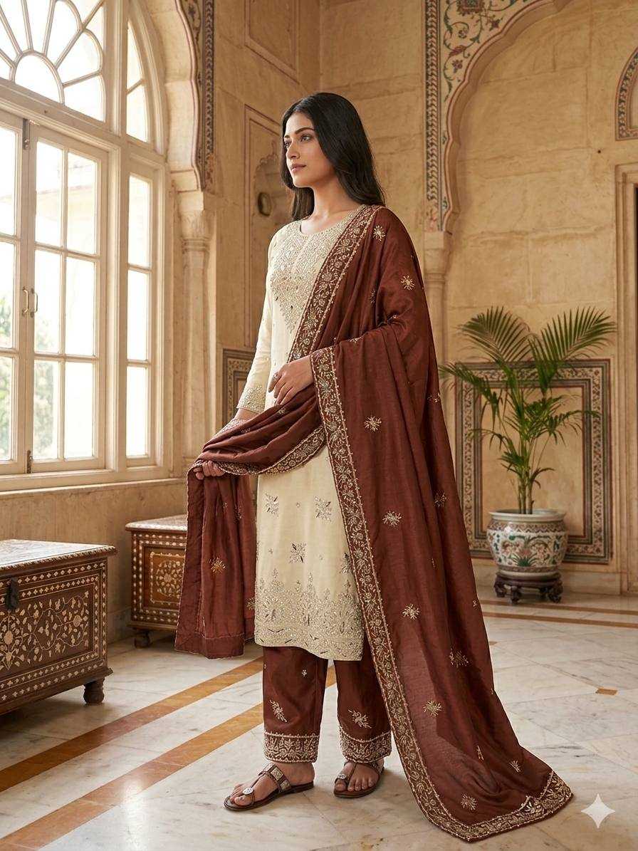 Cotton Embroidery Suit