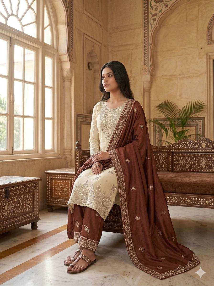 Cotton Embroidery Suit