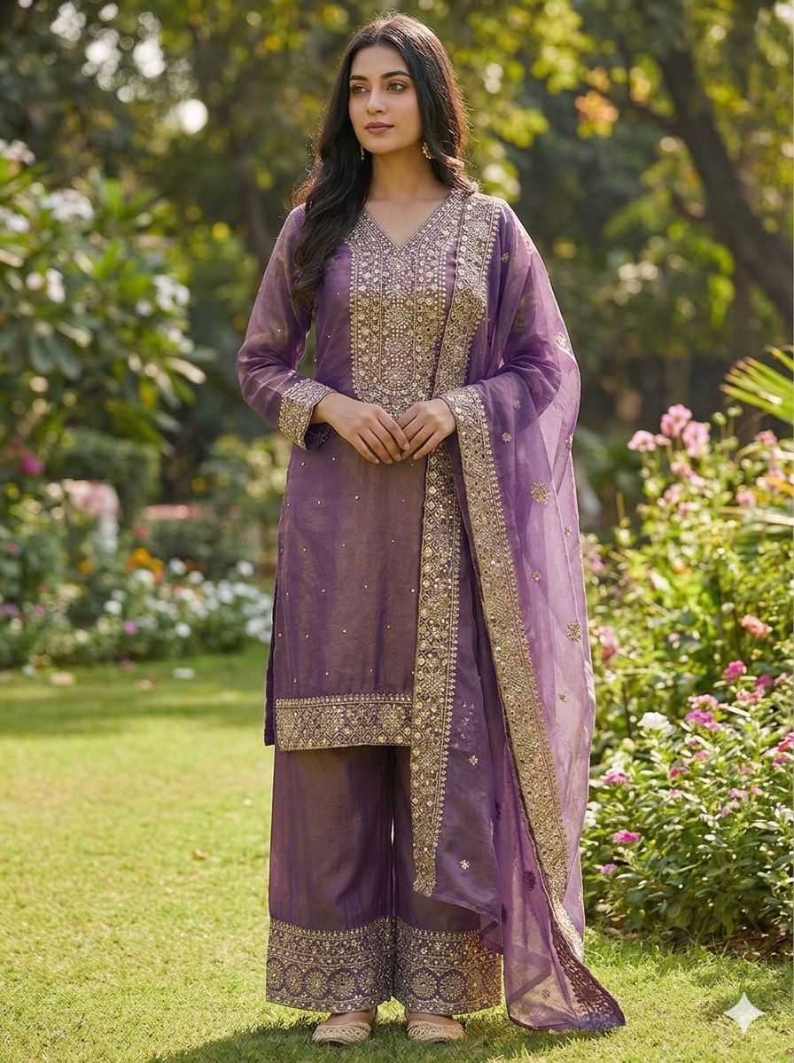 Pure Silk Embroidery Suit