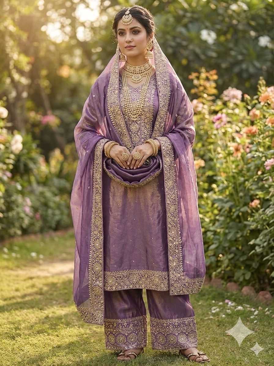 Pure Silk Embroidery Suit