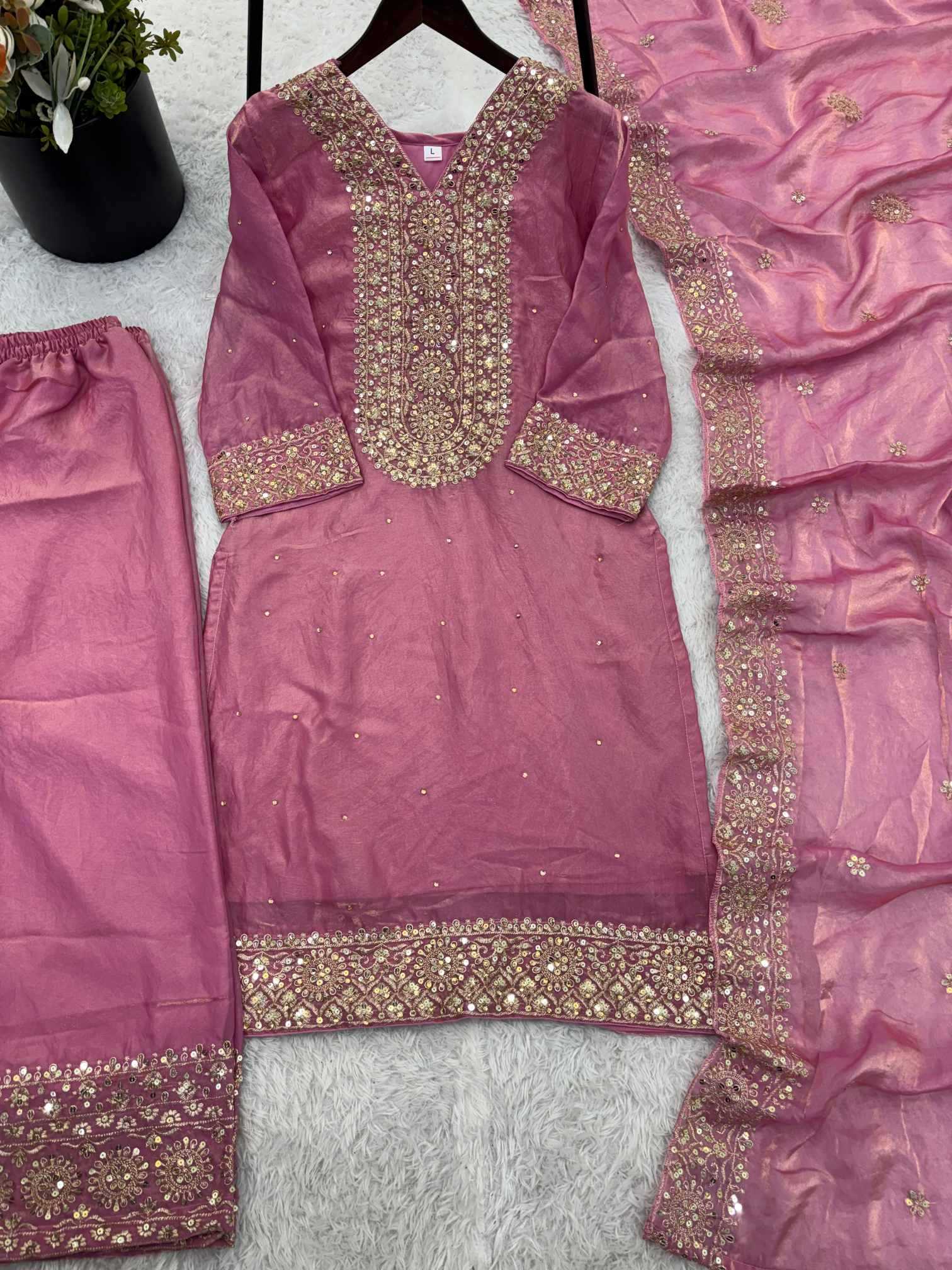 Pure Silk Embroidery Suit