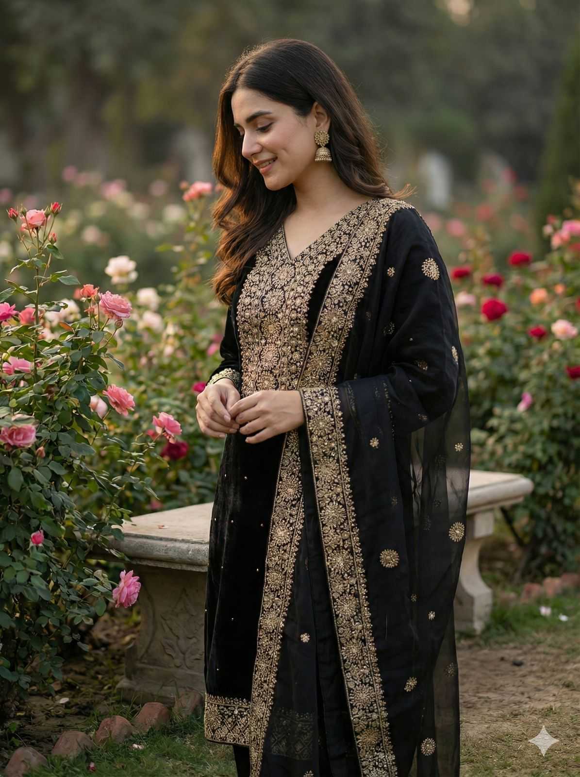 Pure Silk Embroidery Suit