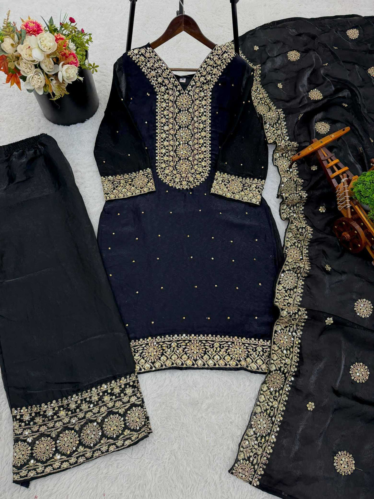 Pure Silk Embroidery Suit