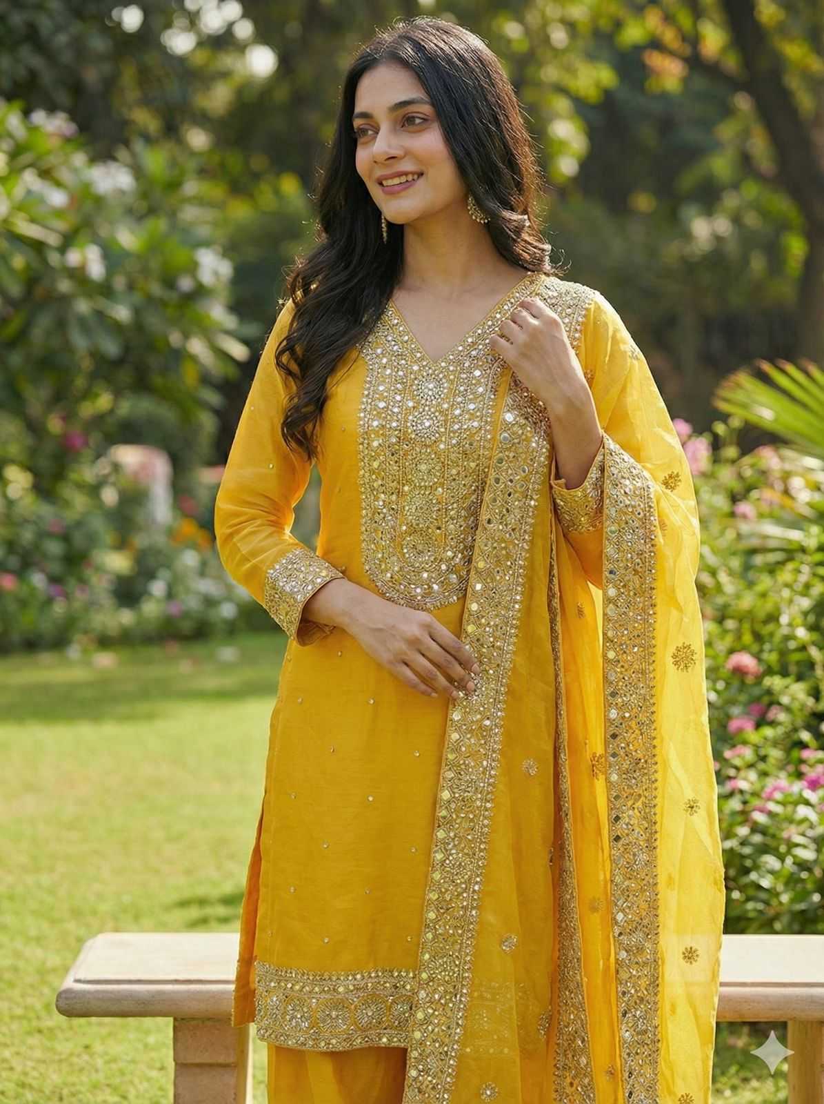 Pure Silk Embroidery Suit