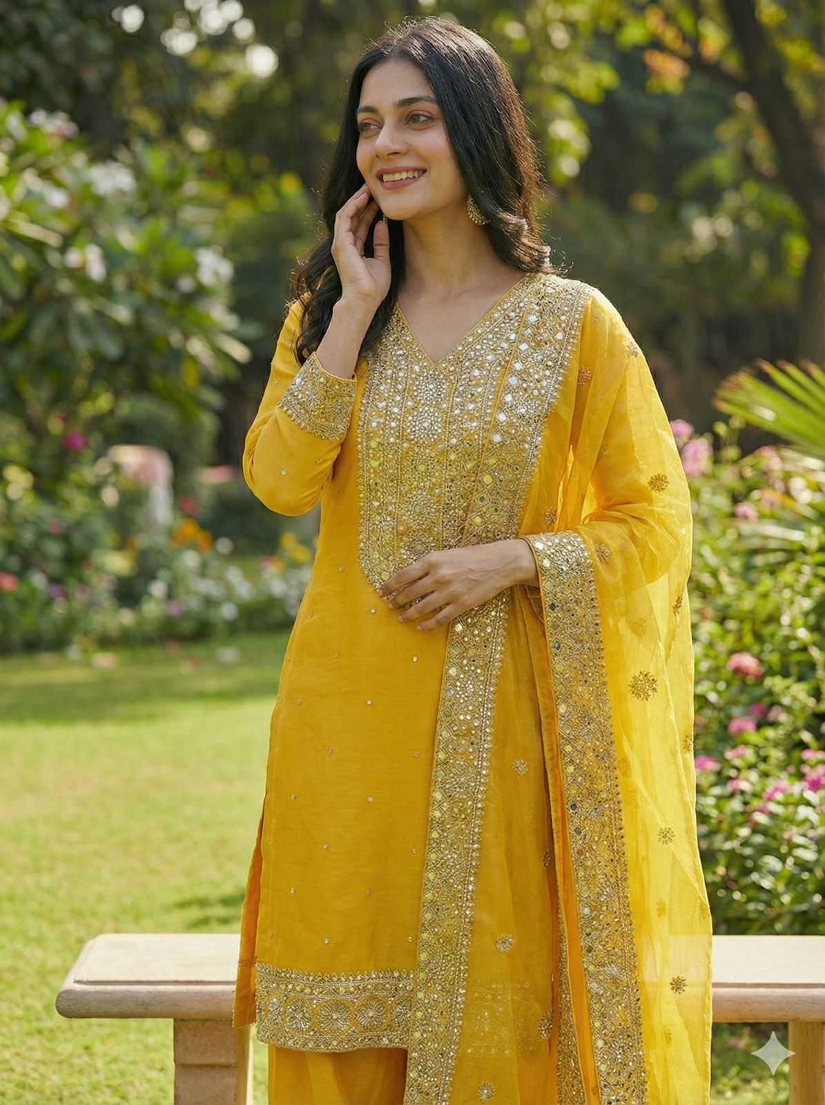 Pure Silk Embroidery Suit