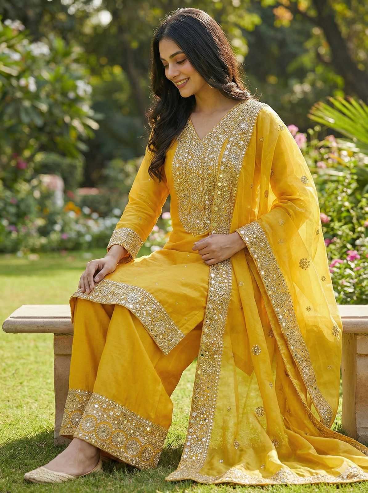 Pure Silk Embroidery Suit