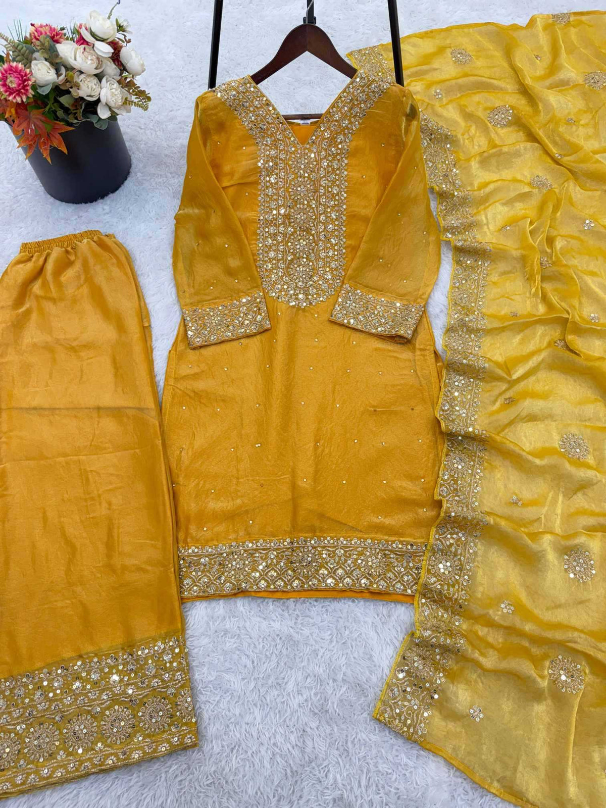 Pure Silk Embroidery Suit