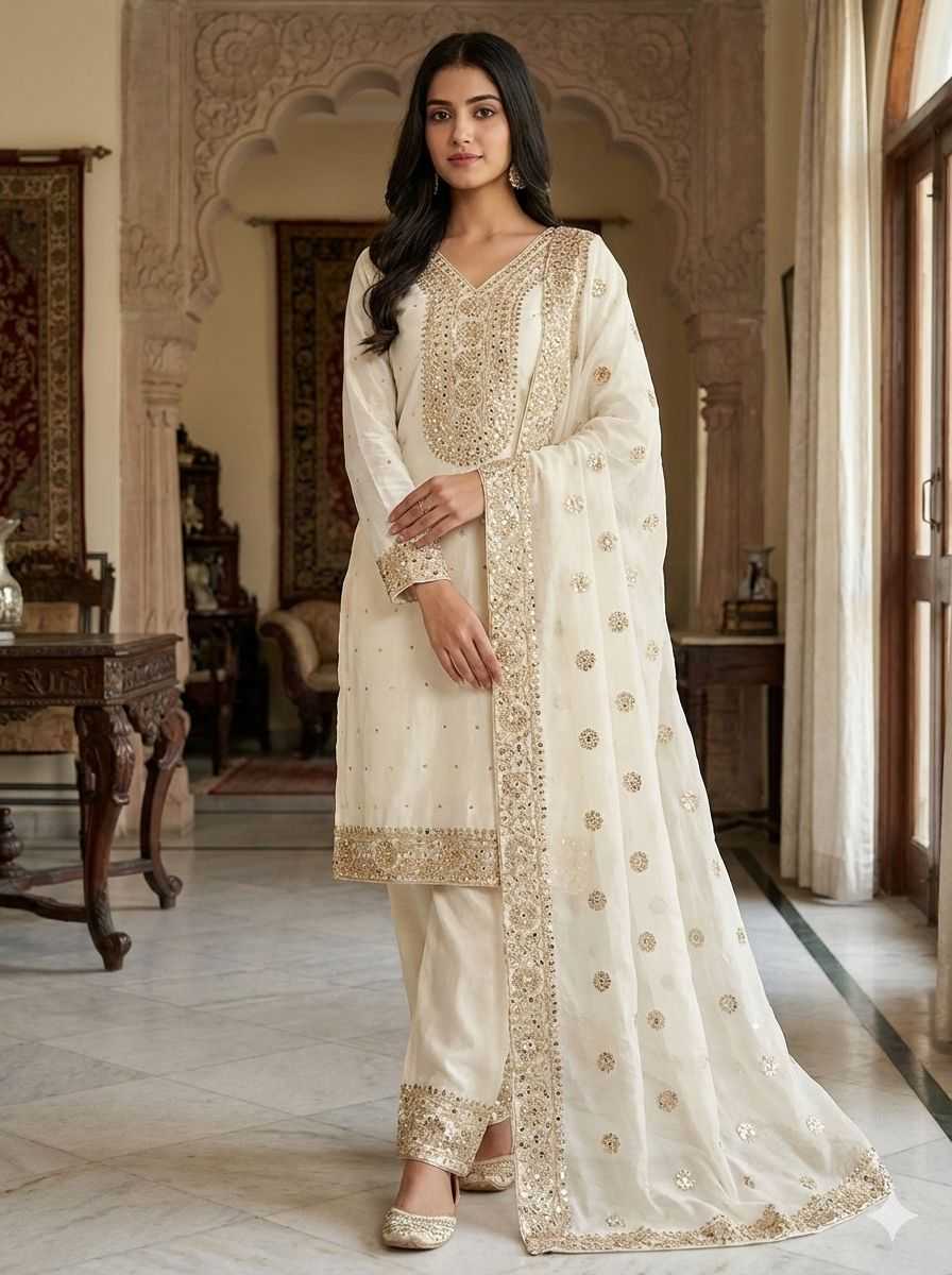 Pure Silk Embroidery Suit