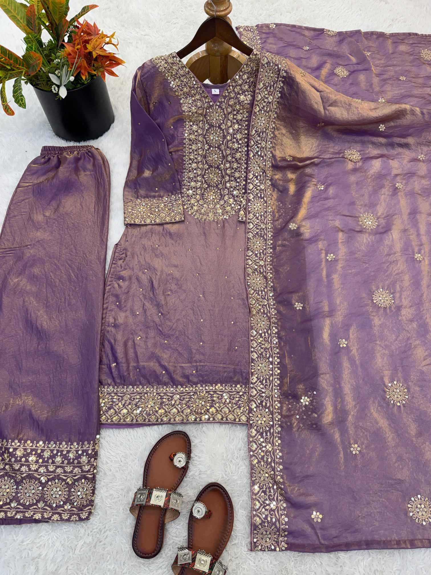 Pure Silk Embroidery Suit