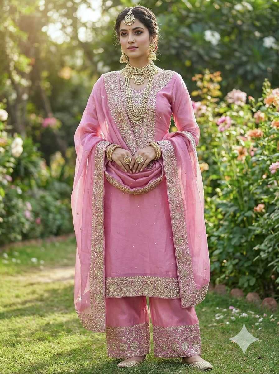 Pure Silk Embroidery Suit