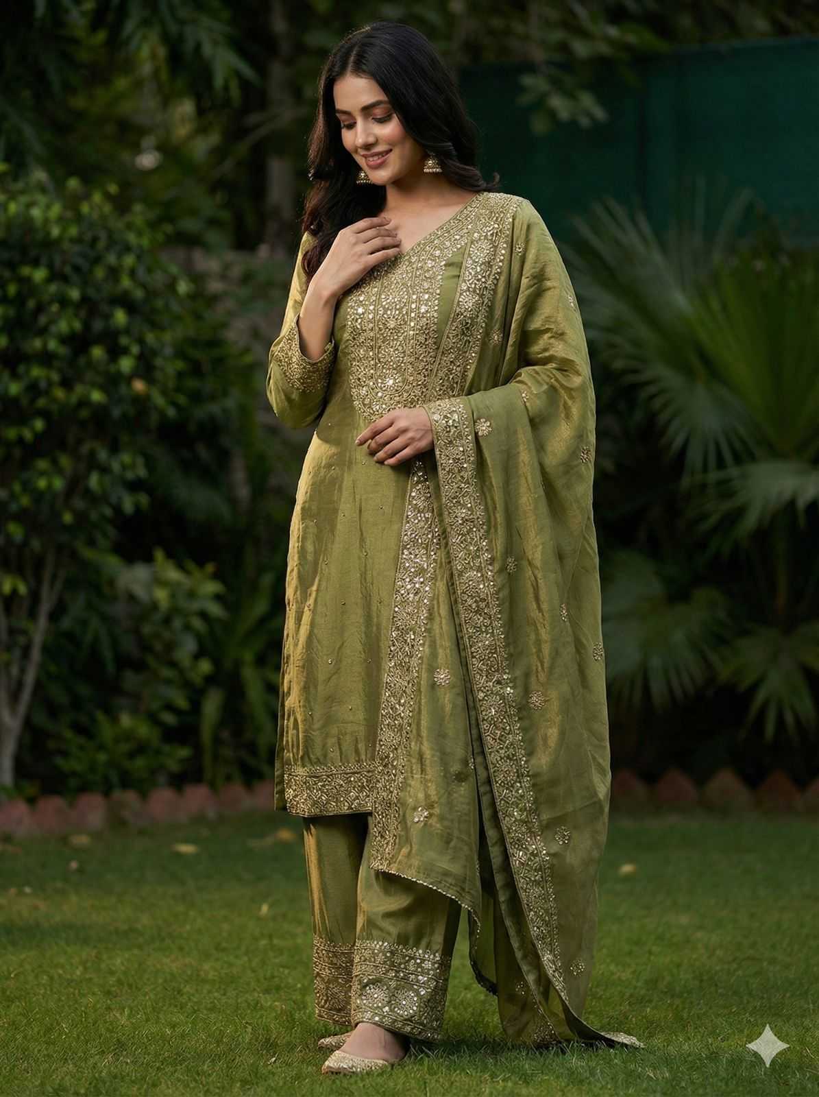 Pure Silk Embroidery Suit