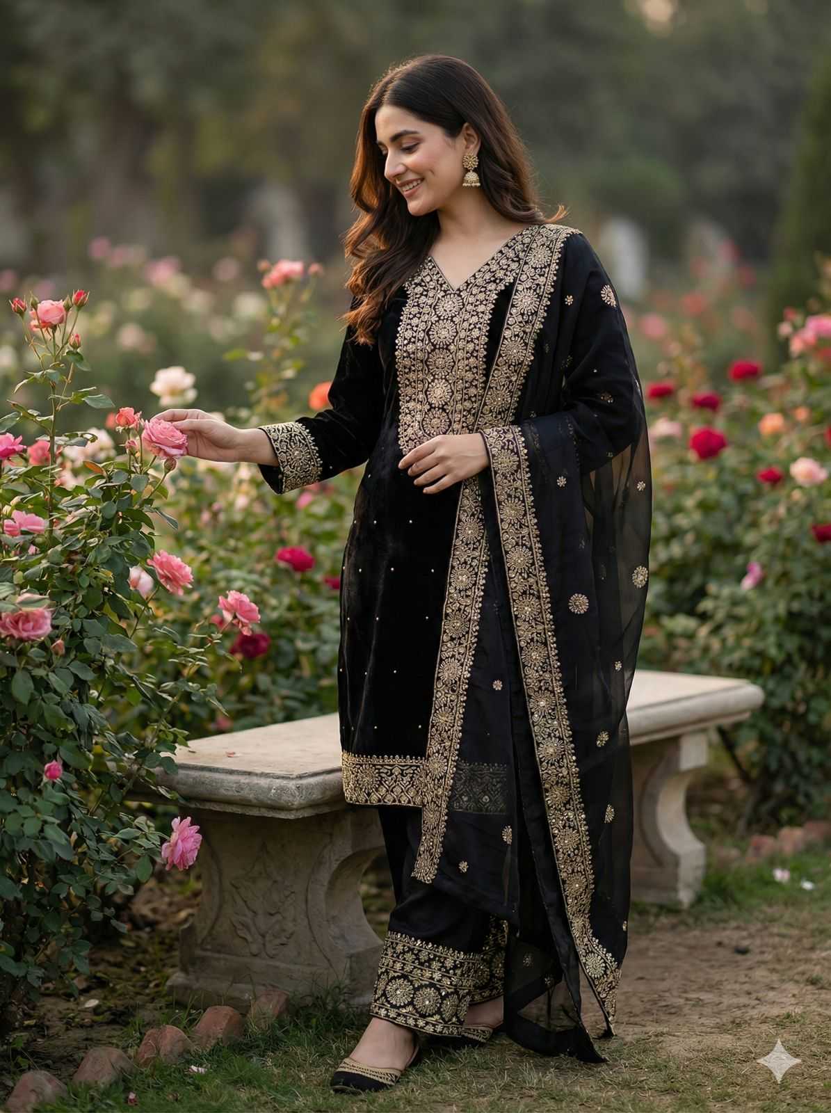 Pure Silk Embroidery Suit