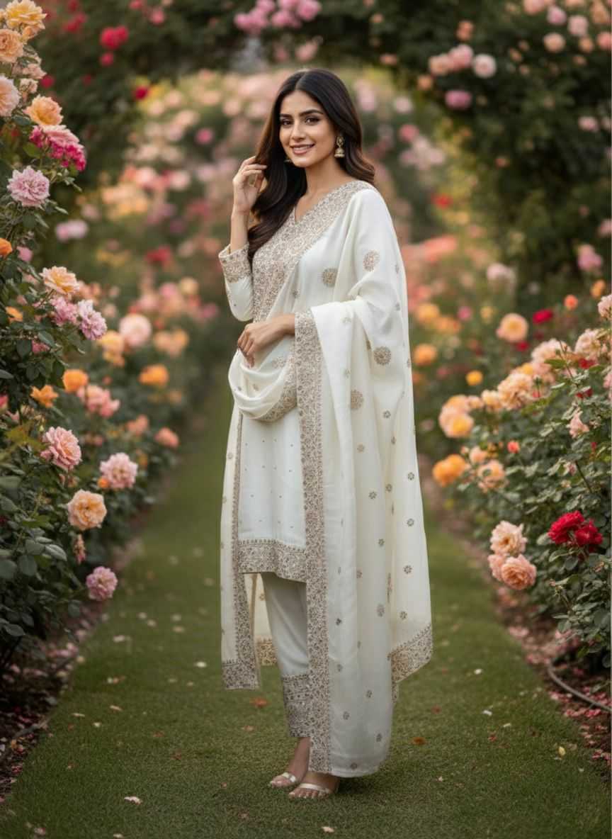 Pure Silk Embroidery Suit