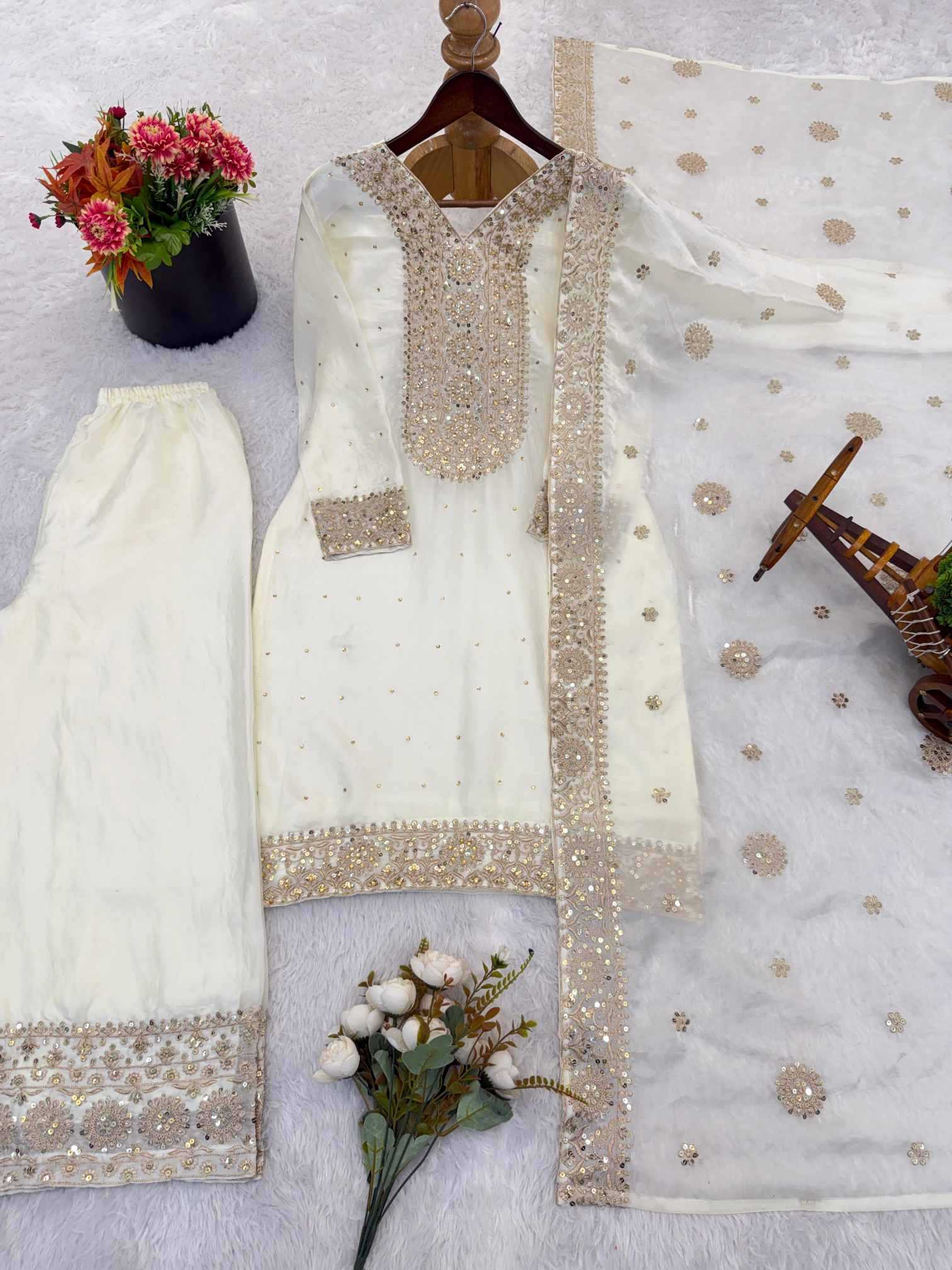 Pure Silk Embroidery Suit