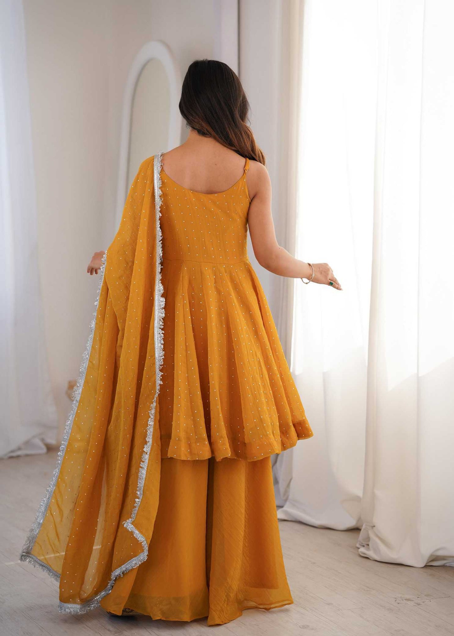 Crush Silk Embroidery Suit