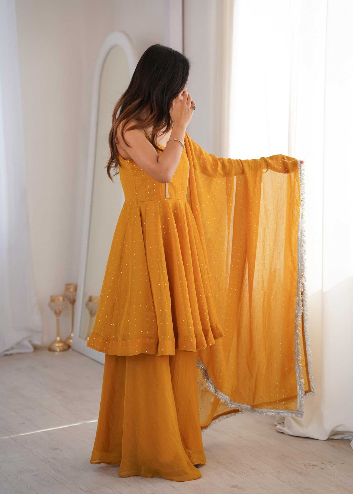 Crush Silk Embroidery Suit