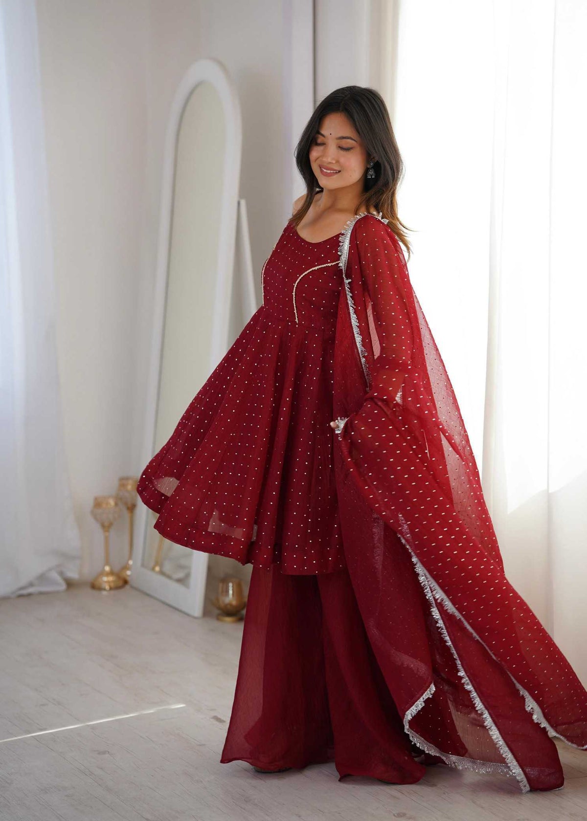 Crush Silk Embroidery Suit