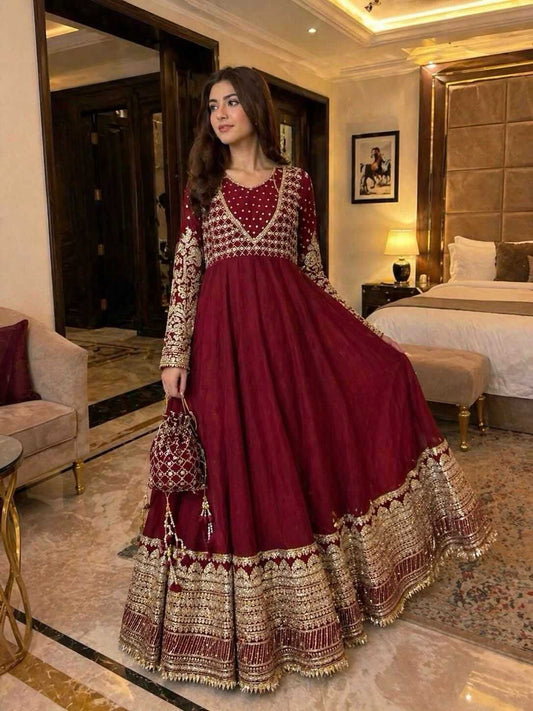 Georgette Embroidery Gown