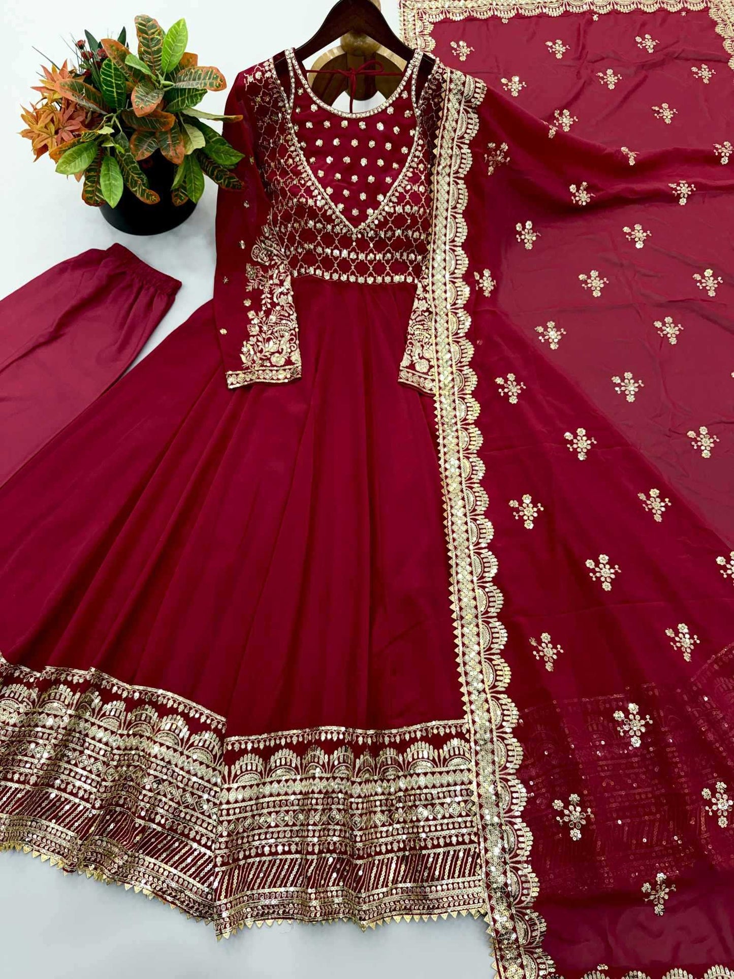 Georgette Embroidery Gown