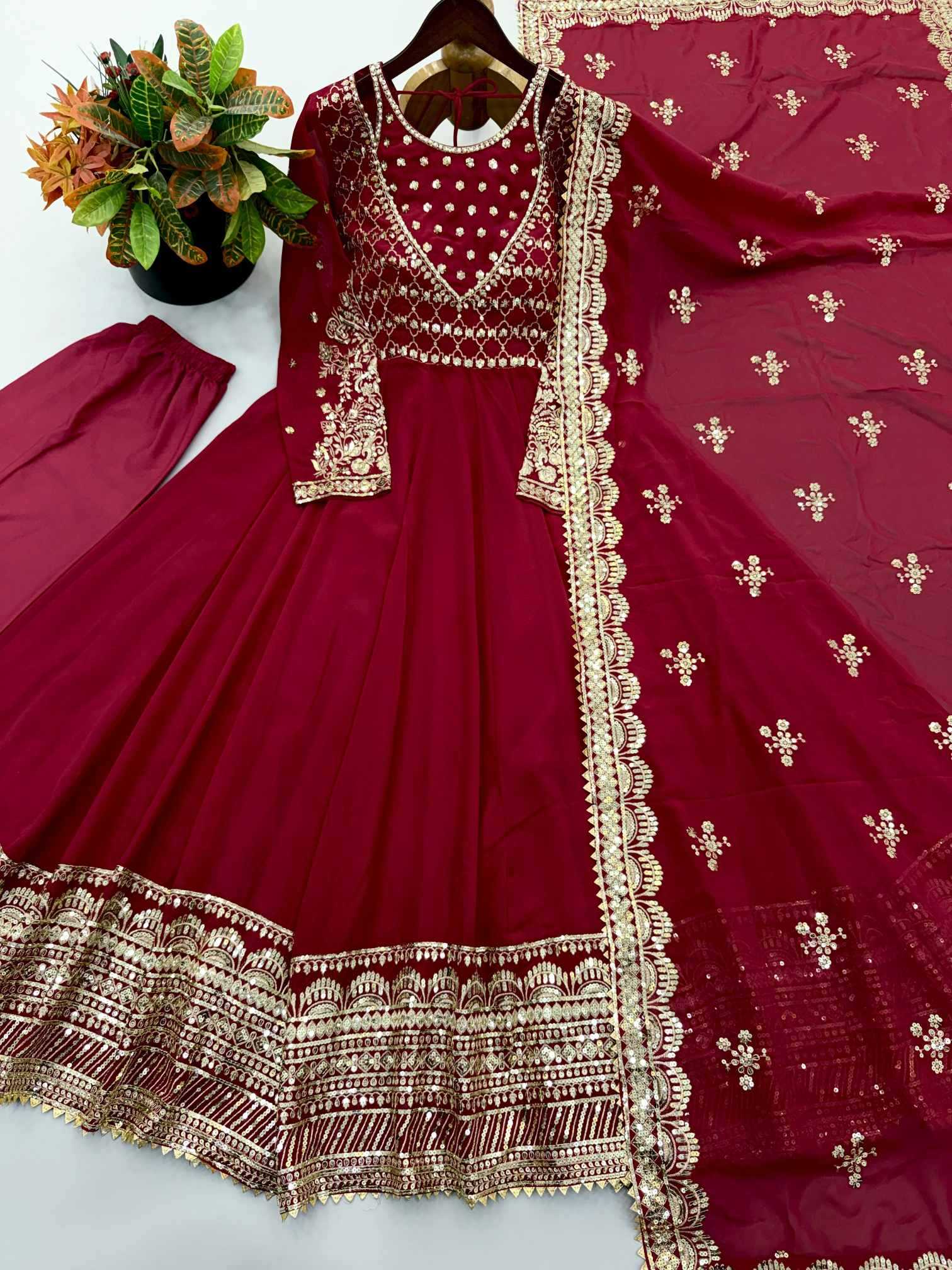 Georgette Embroidery Gown