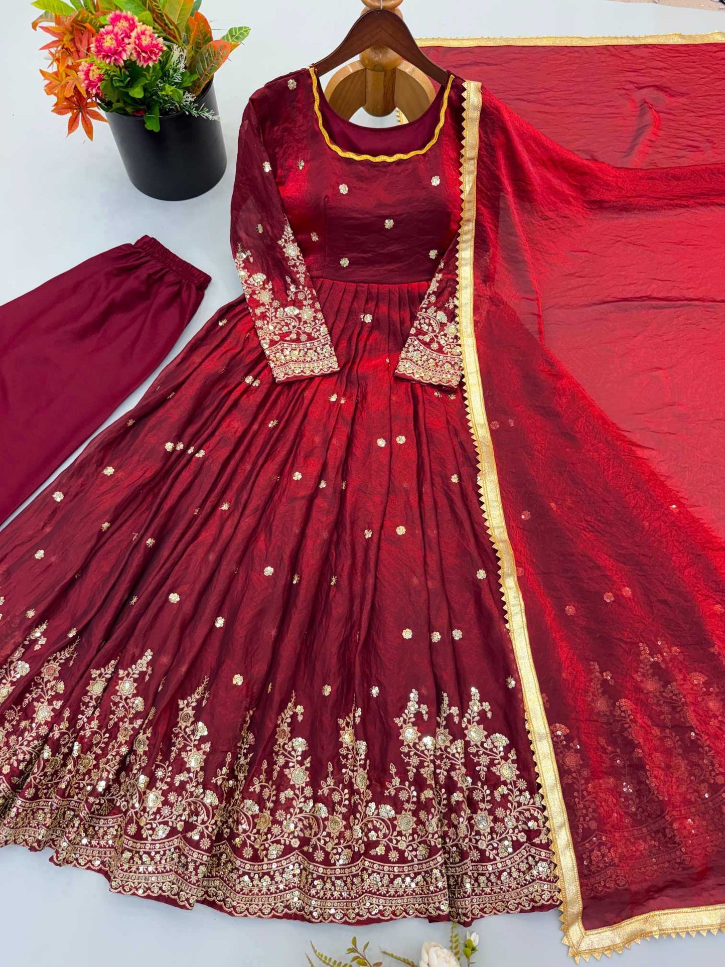 Embroidery Gown
