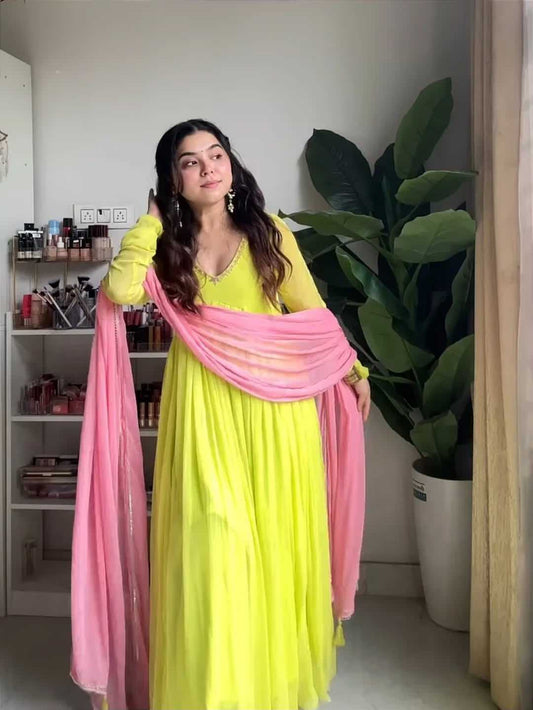 Faux Georgette Gown