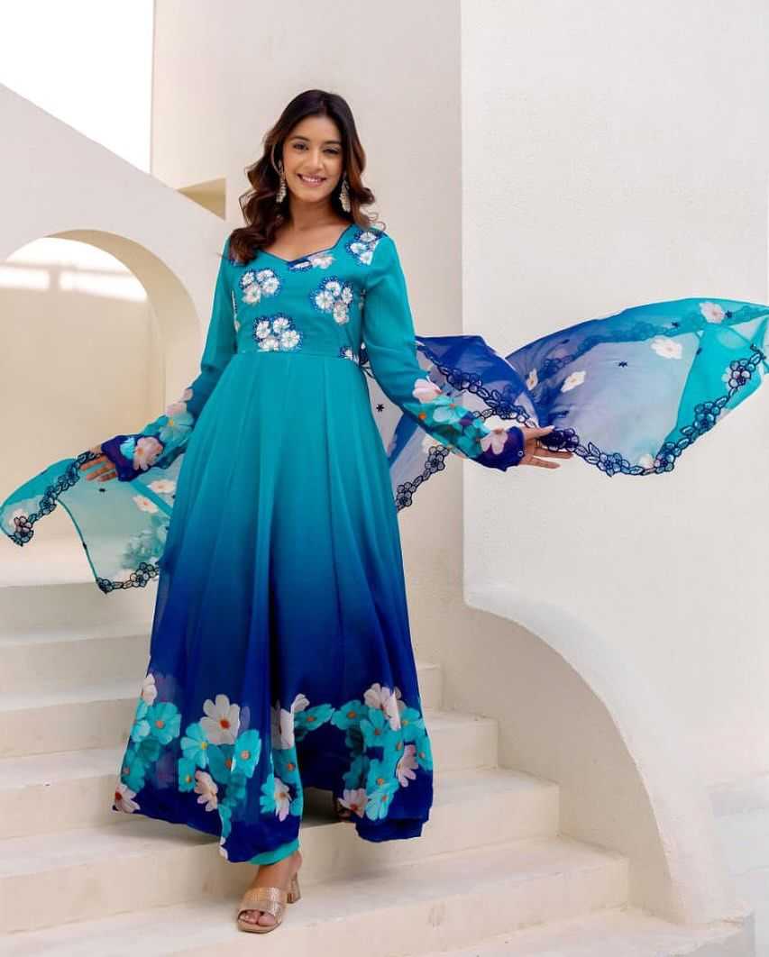 Organza Embroidery Gown