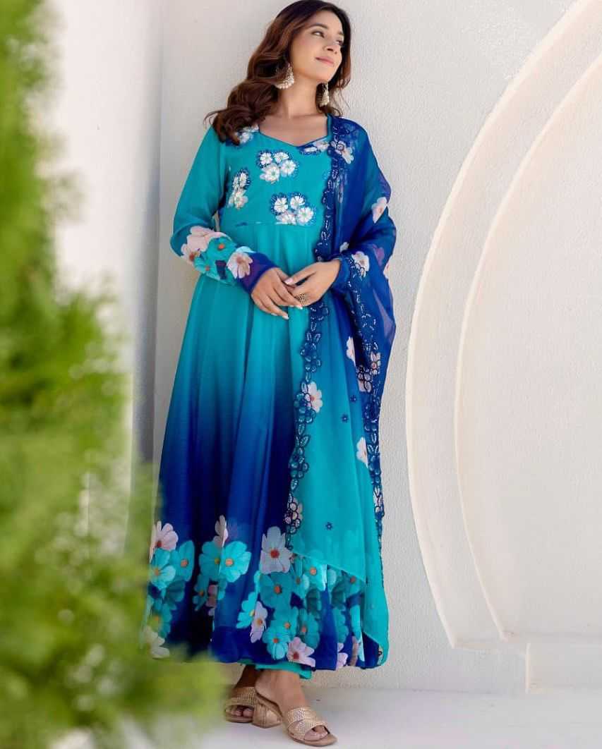 Organza Embroidery Gown