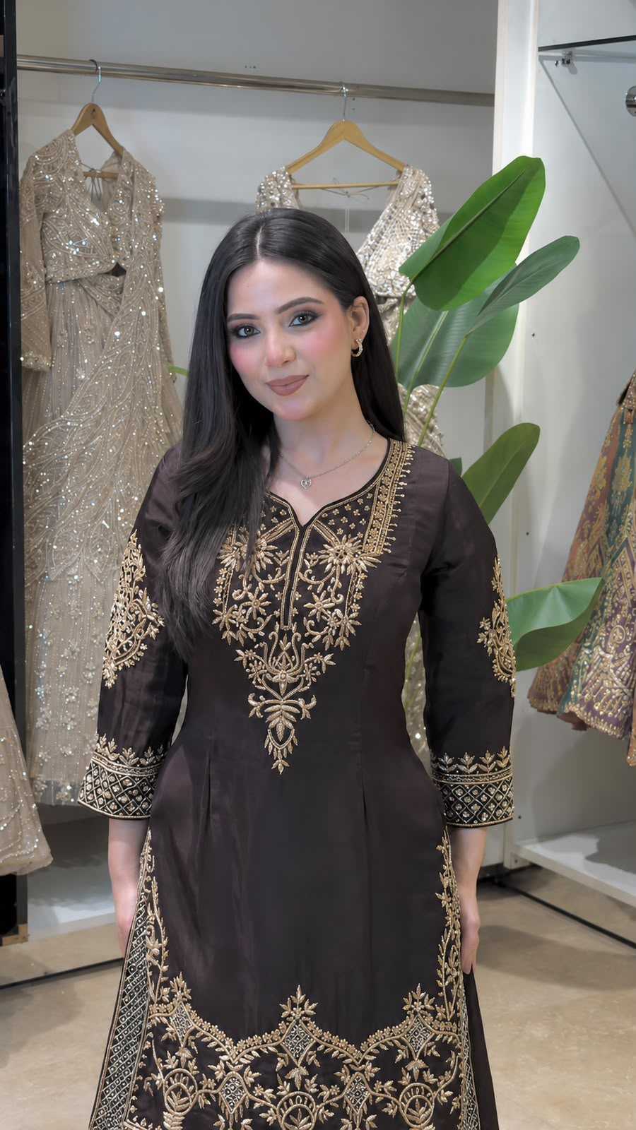 Crepe Silk Embroidery Suit