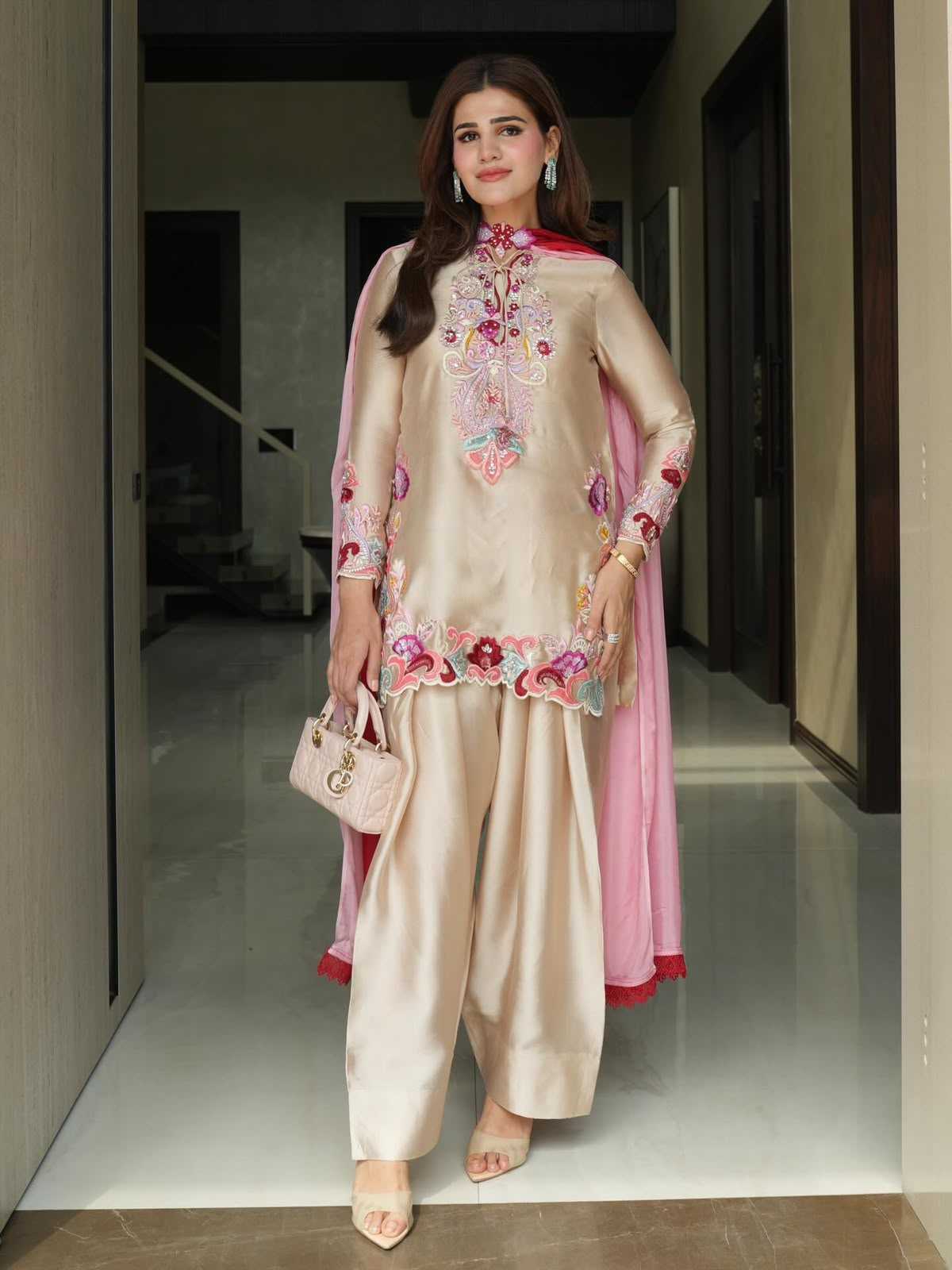 Satin Embroidery Suit