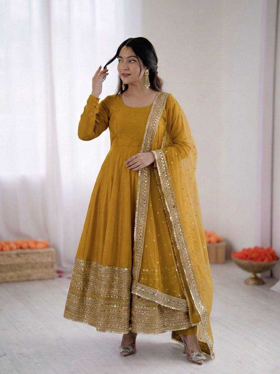 Heavy Roman Silk Fancy Gown