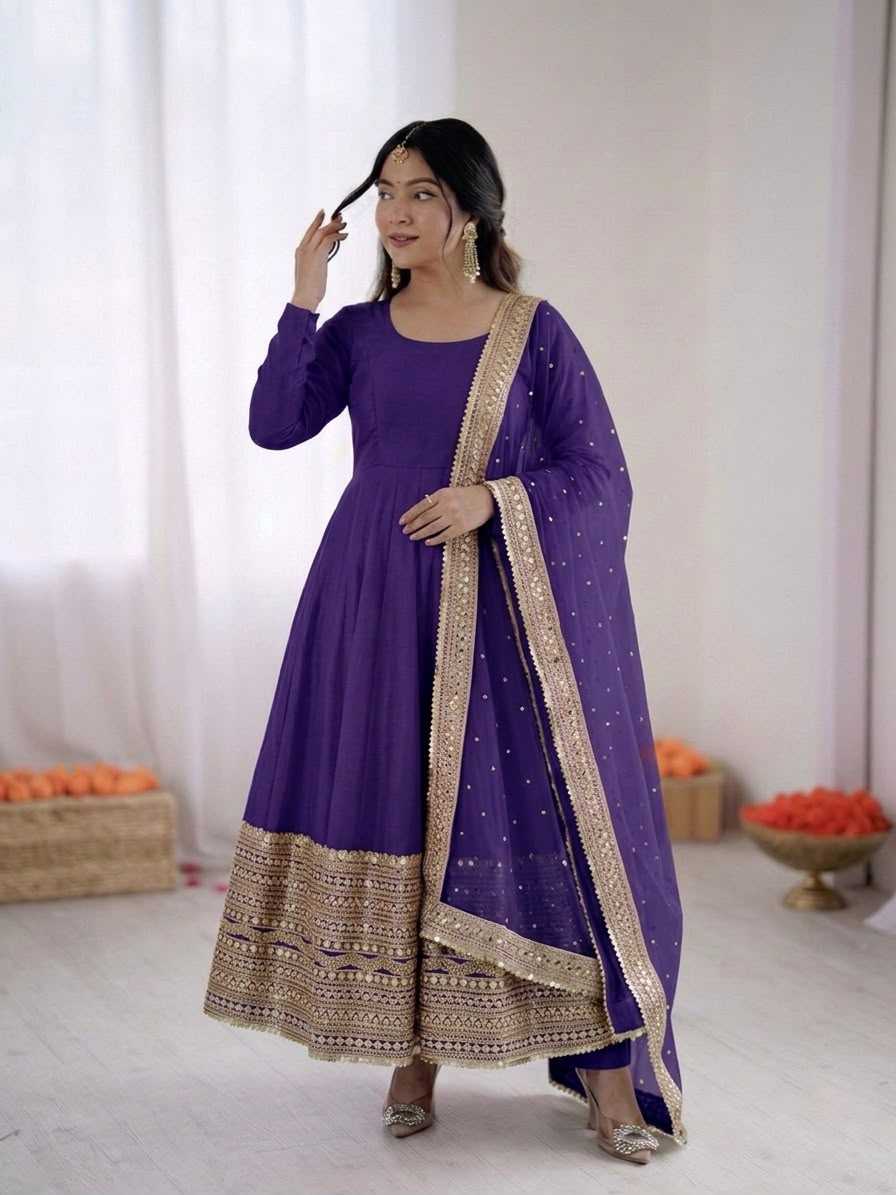 Heavy Roman Silk Fancy Gown 3152
