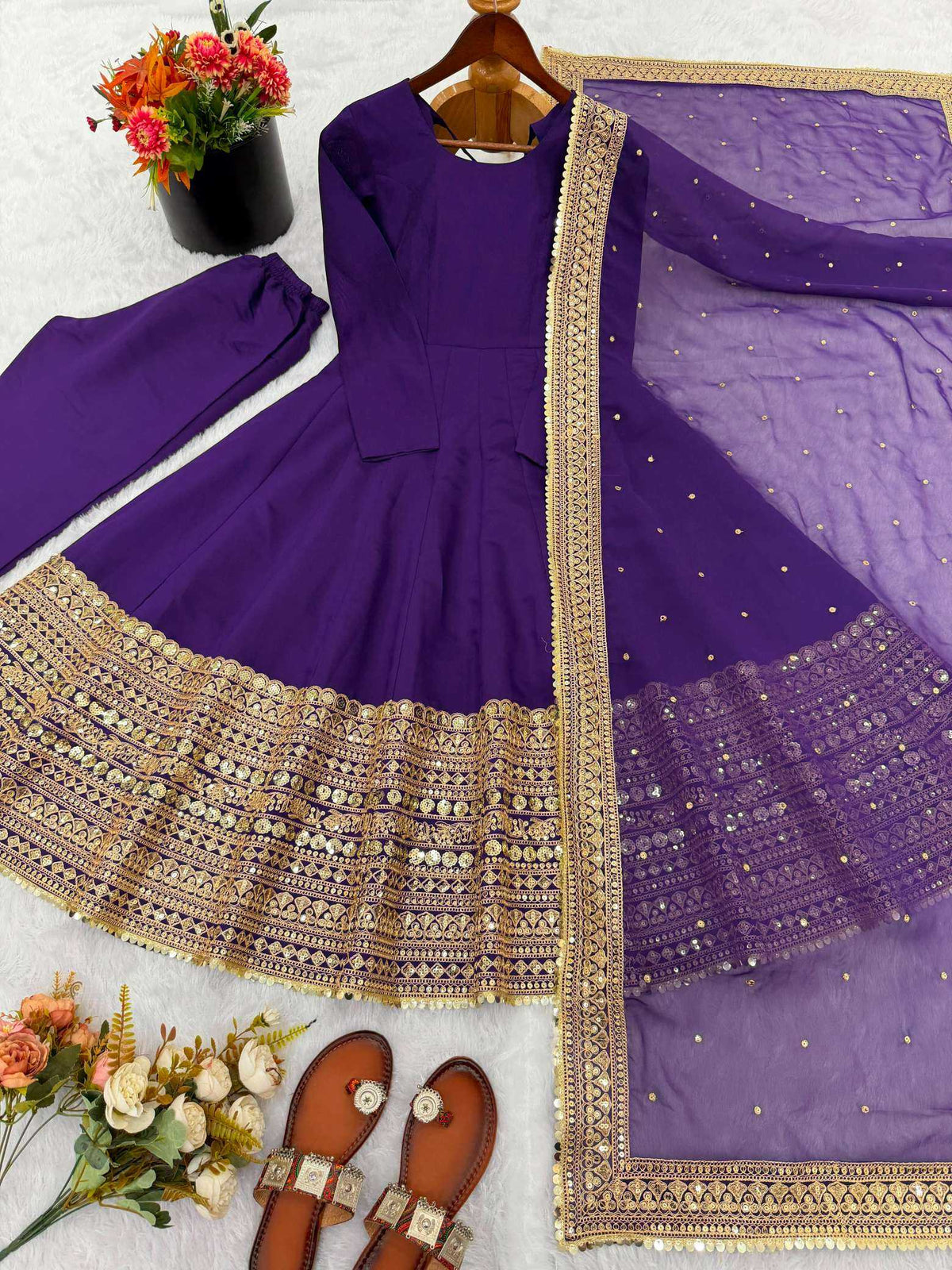 Heavy Roman Silk Fancy Gown 3152