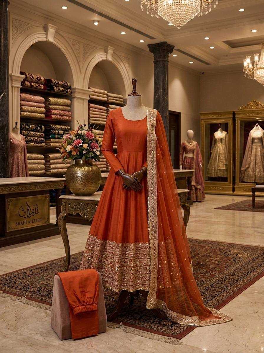 Heavy Roman Silk Fancy Gown