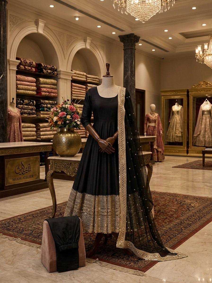 Heavy Roman Silk Fancy Gown