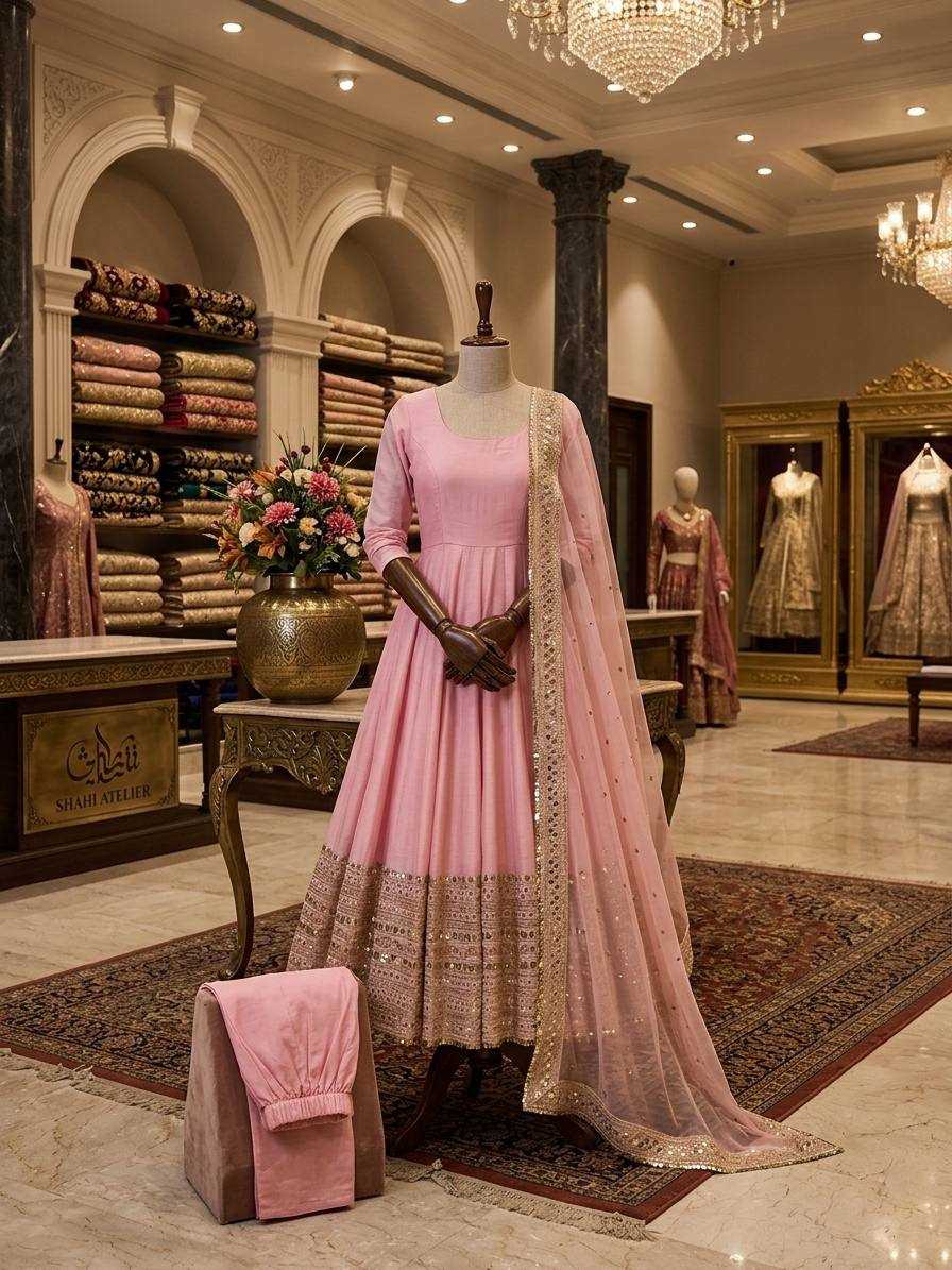 Heavy Roman Silk Fancy Gown