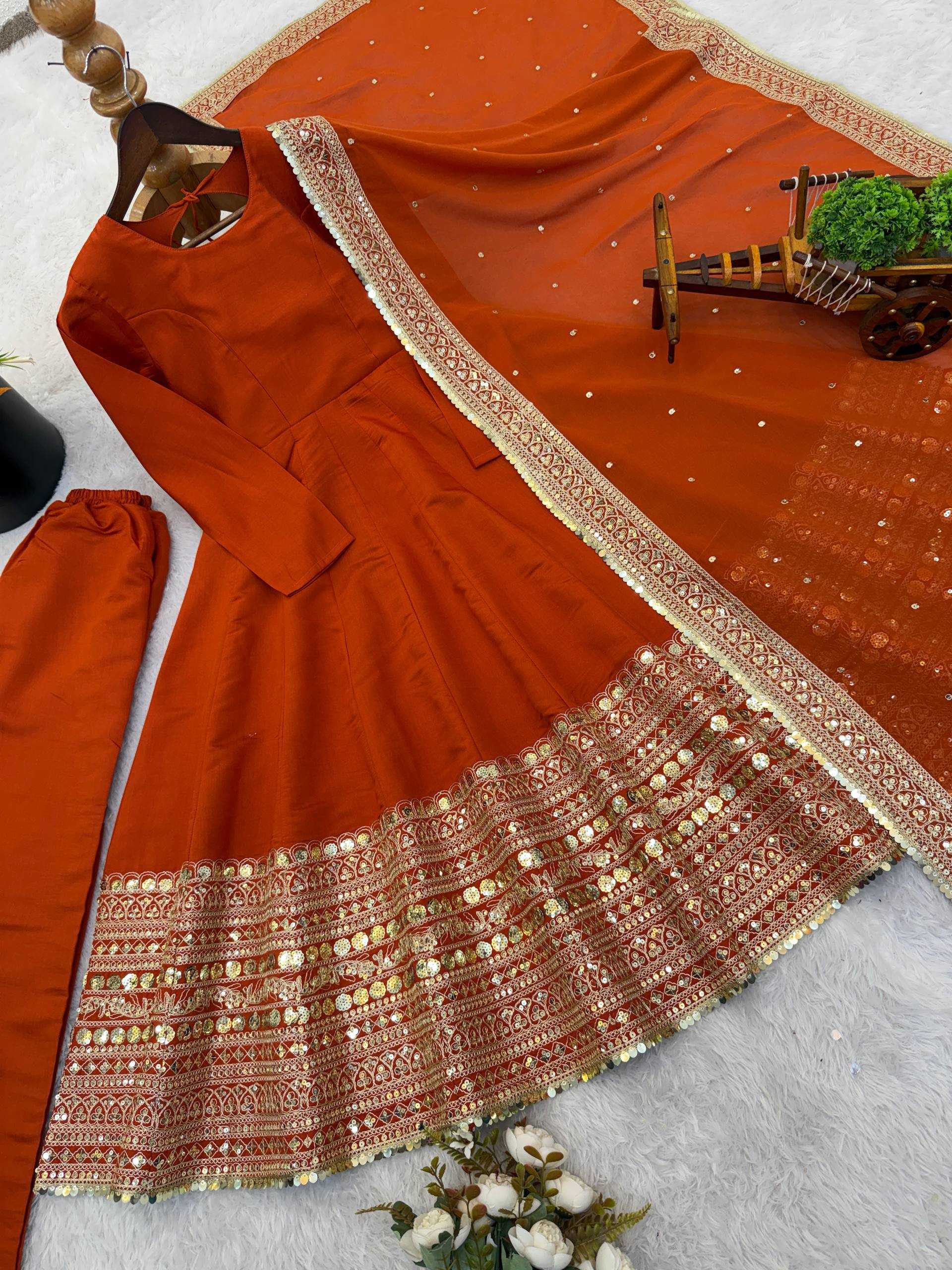 Heavy Roman Silk Fancy Gown