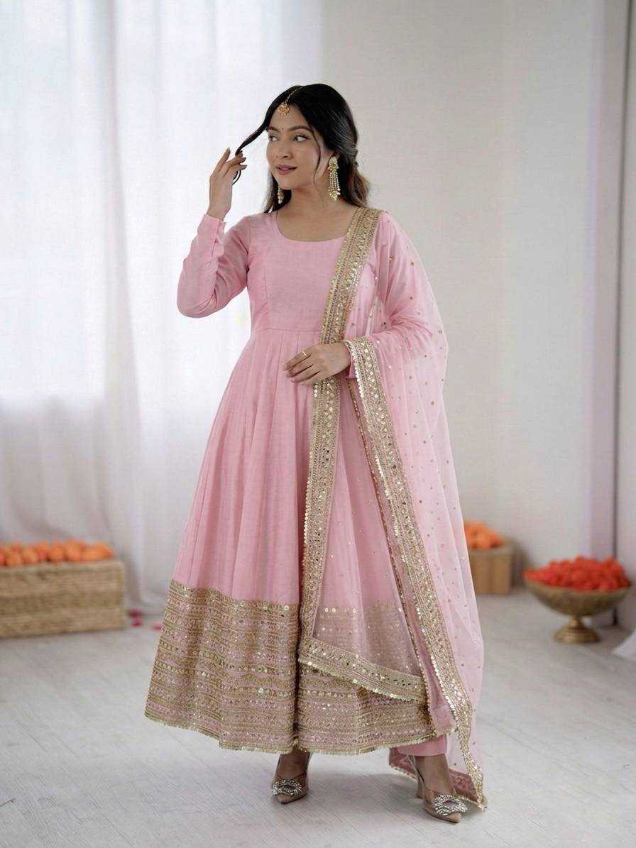 Heavy Roman Silk Fancy Gown