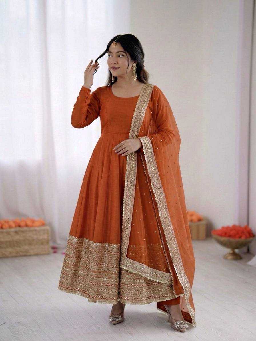 Heavy Roman Silk Fancy Gown