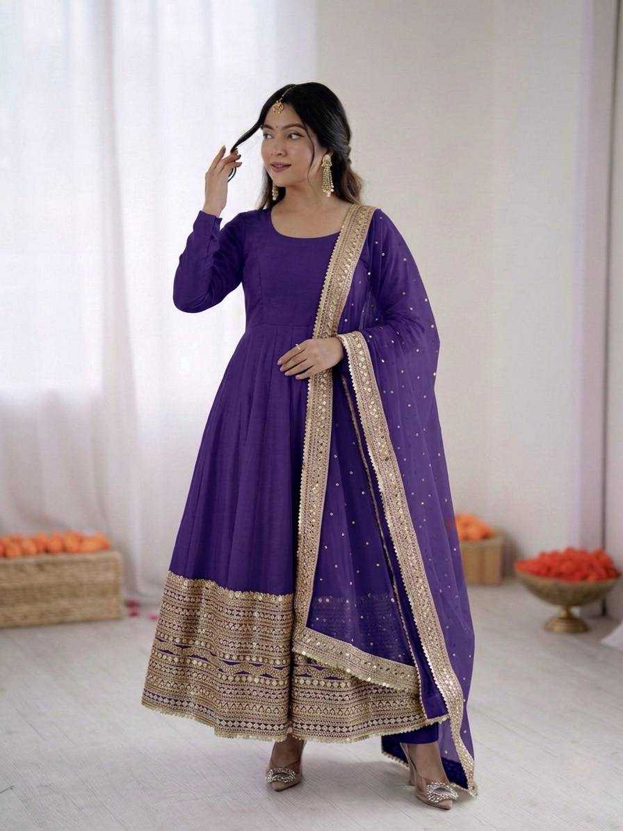 Heavy Roman Silk Fancy Gown